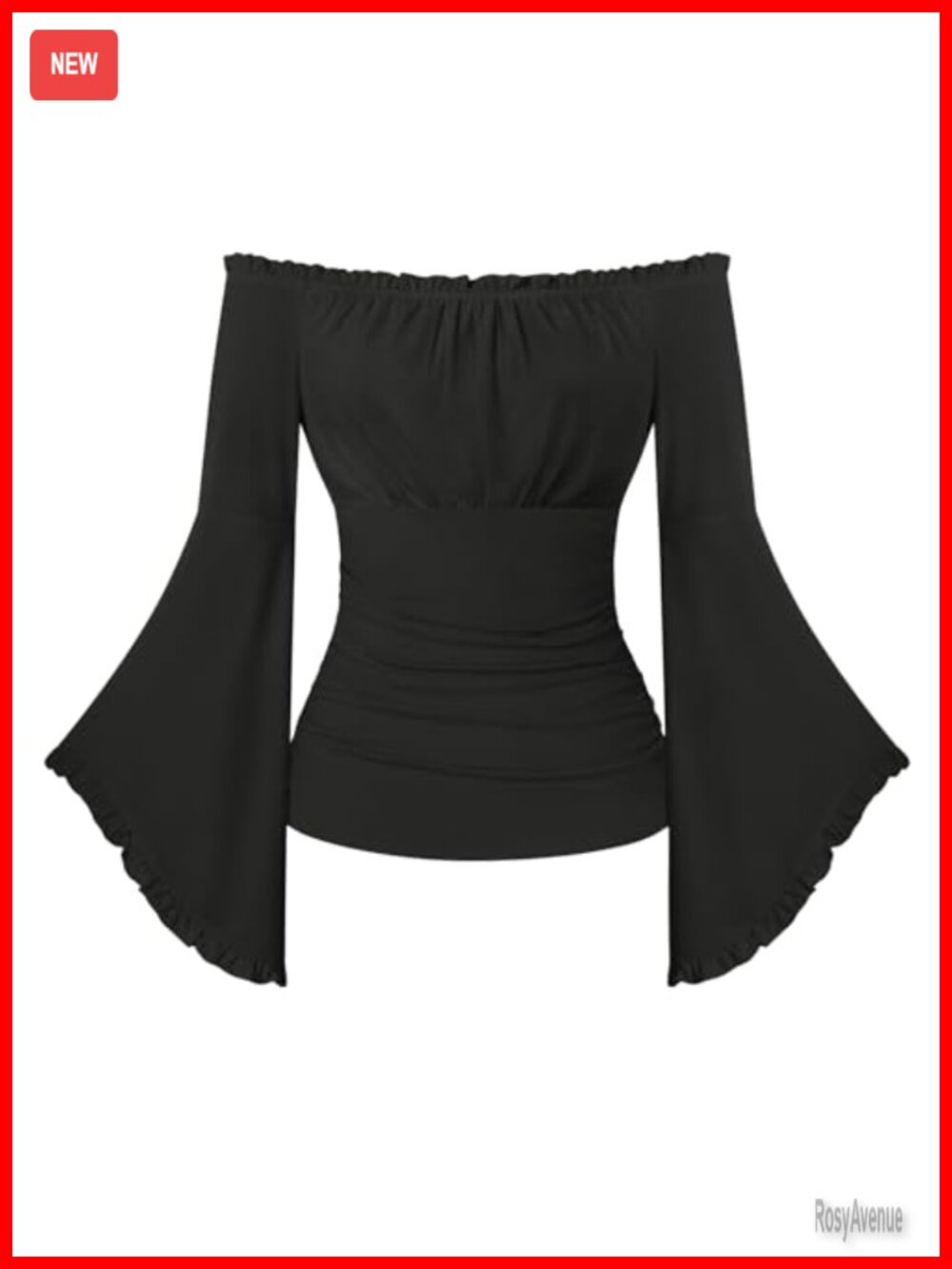 Renaissance Peasant Blouse Bell Sleeve Off Shoulder Slim Fit Women's Top